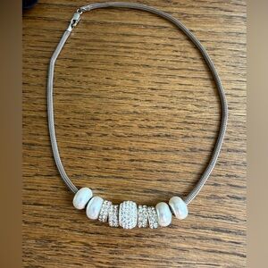 Italian 925 Silver Chain with Crystal Beads